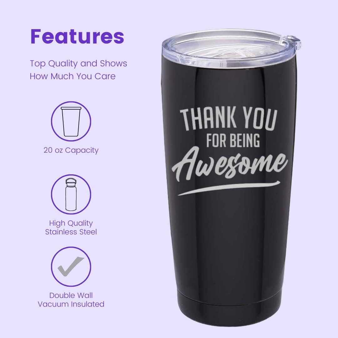 Thank You Tumbler 20oz – Gifts for Women, Friends, Boss & Teachers