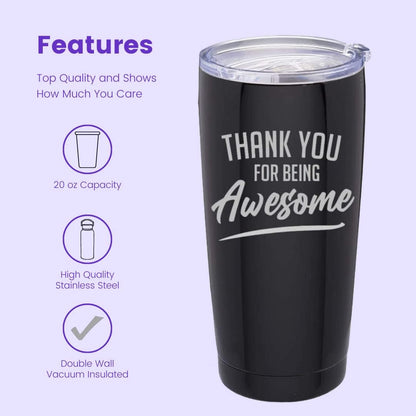 Thank You Tumbler 20oz – Gifts for Women, Friends, Boss & Teachers