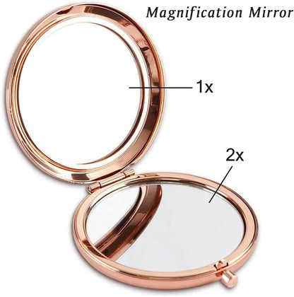 Teacher Appreciation Gifts – Engraved Compact Mirror for Women (Rose)