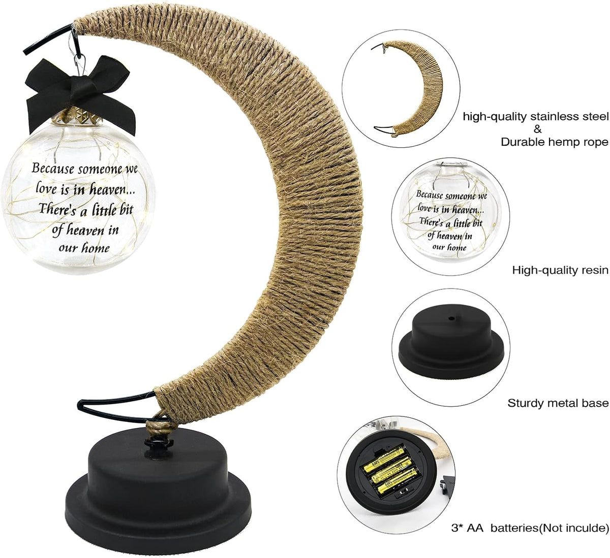 Memorial Moon Ornament – Sympathy & Remembrance Gift for Loved One
