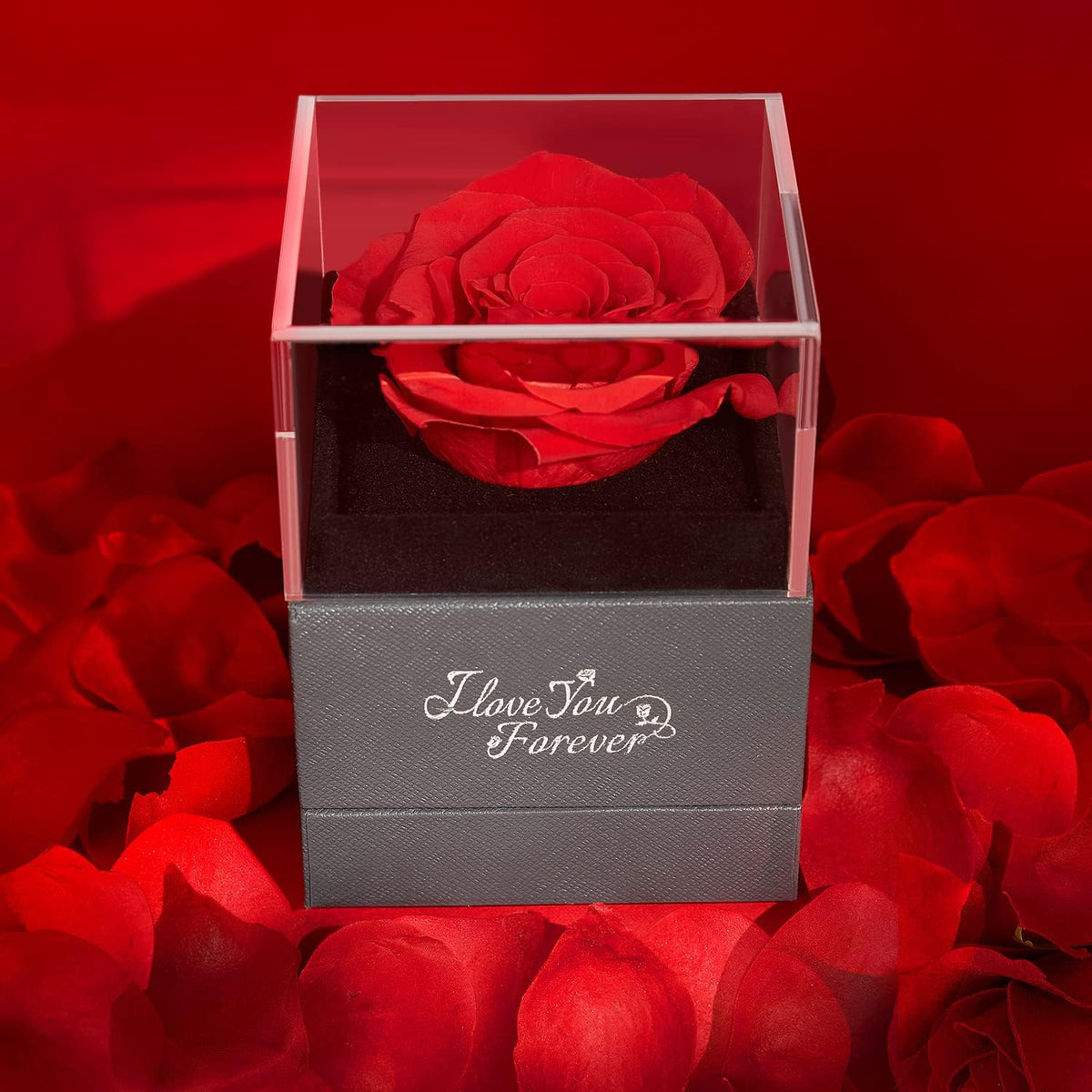 ASELFAD Preserved Rose with I Love You Necklace – Romantic Gift for Her