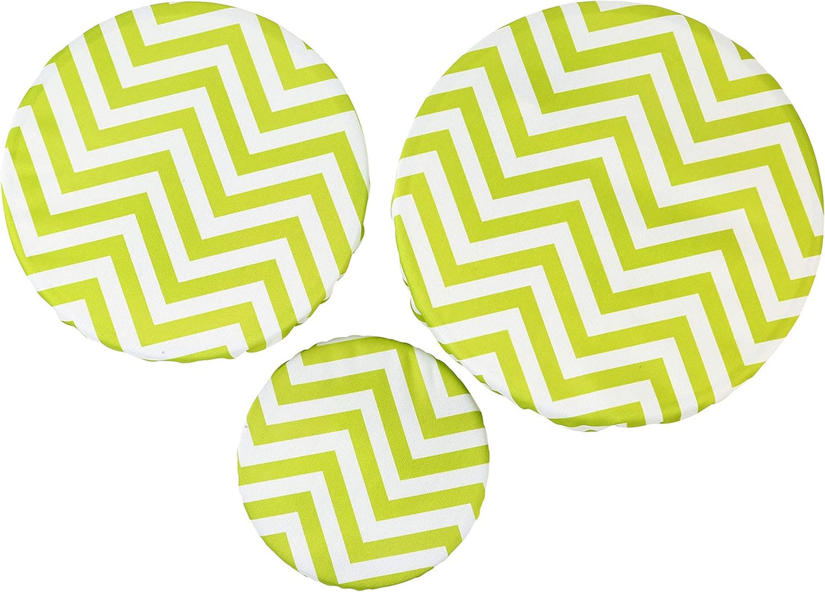 Wegreeco Reusable Bowl Covers - Set of 3,Chevron Green