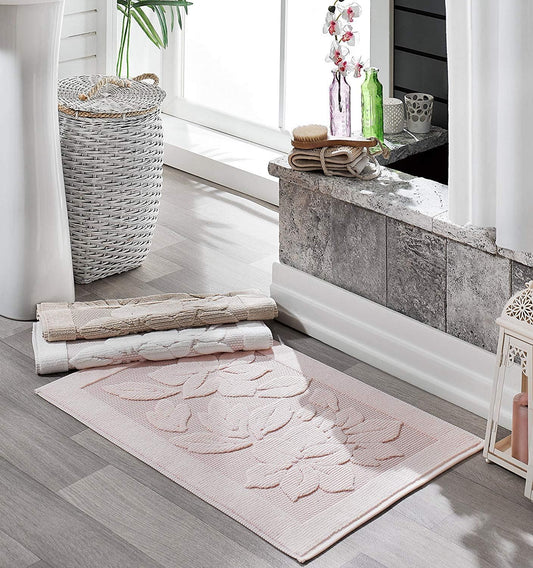 ASTREA TEXTILES Turkish Cotton Bath Mat – Soft Washable Bathroom Rug