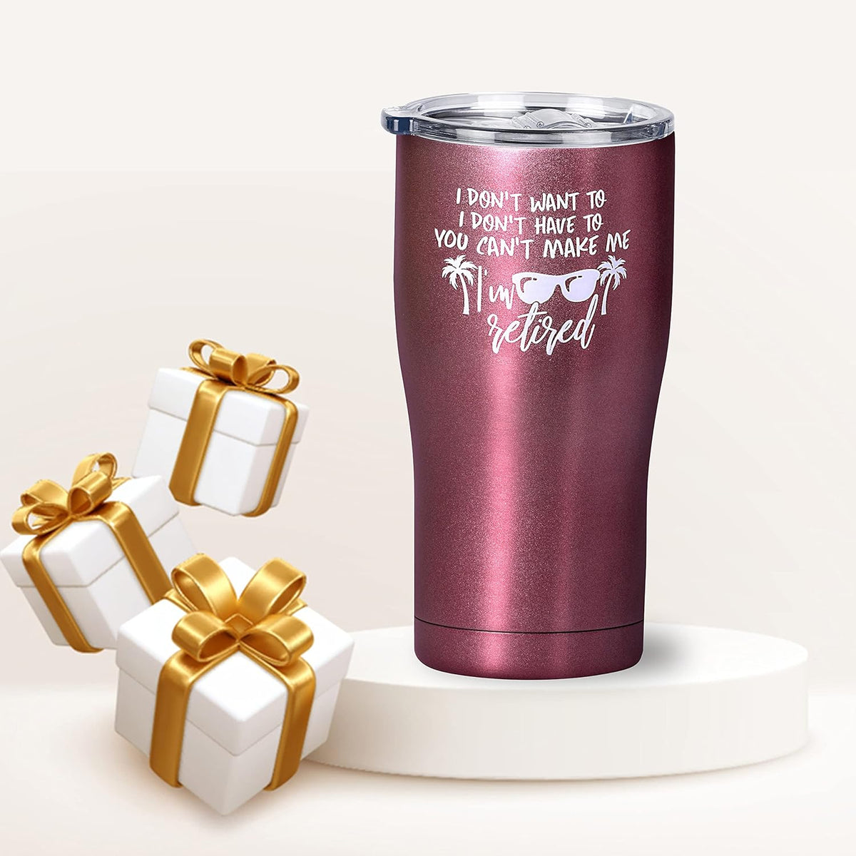 Funny Retirement Gifts for Women – Rose Gold 20oz Tumbler Cup
