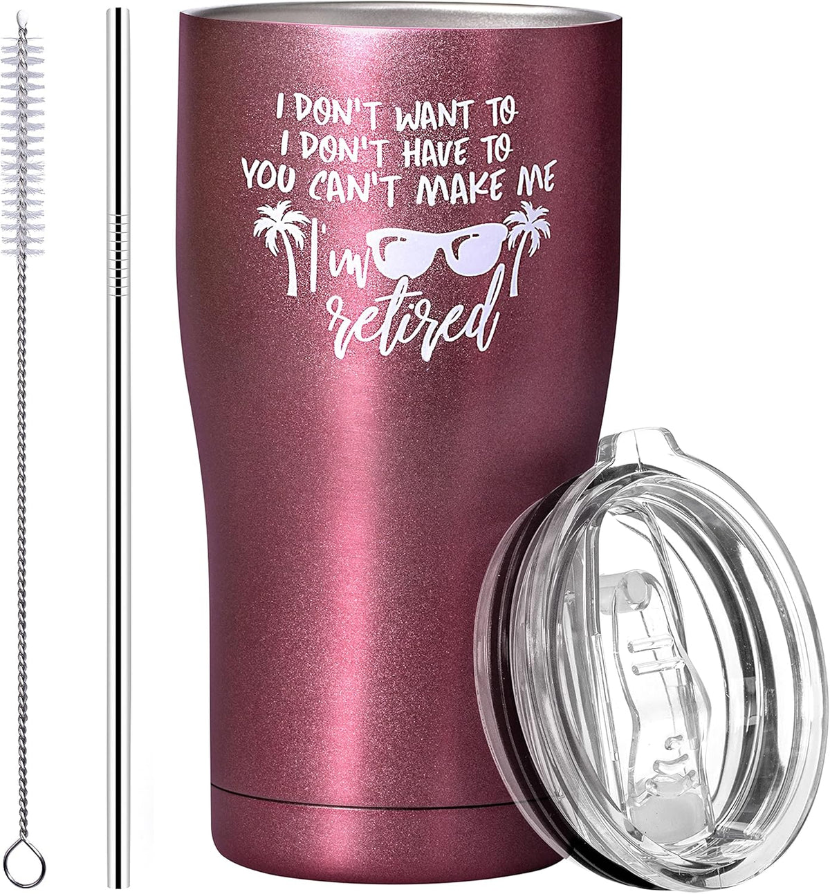 Funny Retirement Gifts for Women – Rose Gold 20oz Tumbler Cup