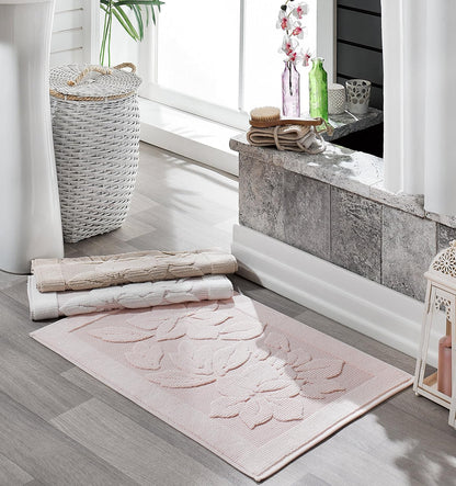 TreeWool 2-Piece Cotton Bath Mat Set – Soft Reversible Rugs