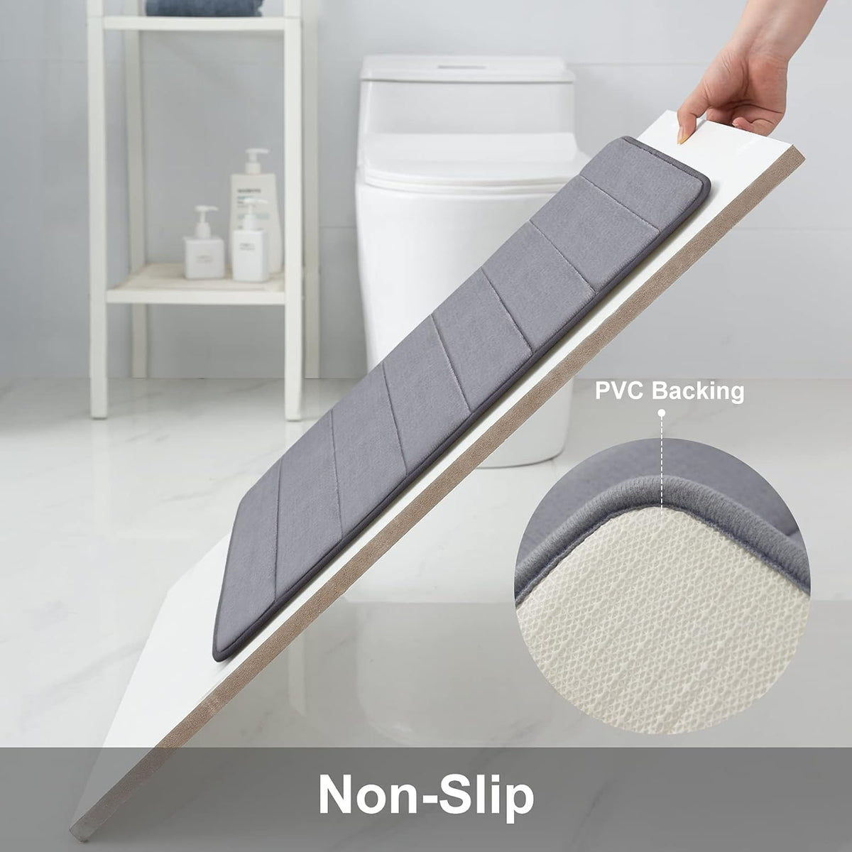 Memory Foam Bath Mat 24x70 – Non Slip Extra Large Runner