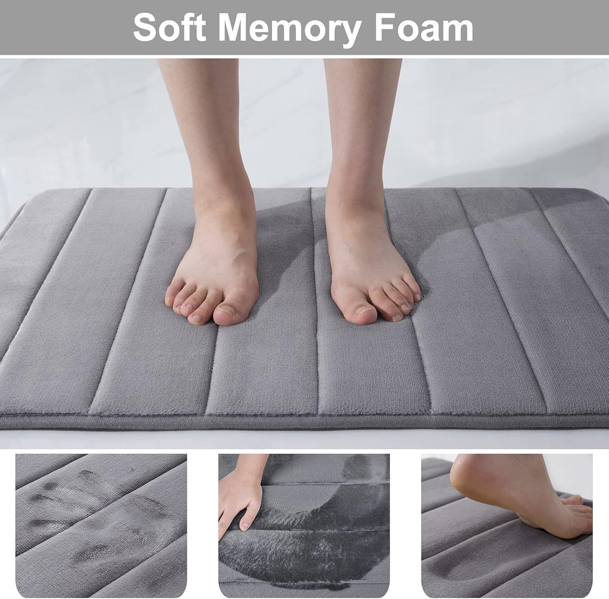 Memory Foam Bath Mat 24x70 – Non Slip Extra Large Runner