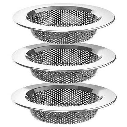 Kitchen Sink Strainer, Stainless Steel Sink Drain Strainer, Dishwasher Safe, Pack of 3