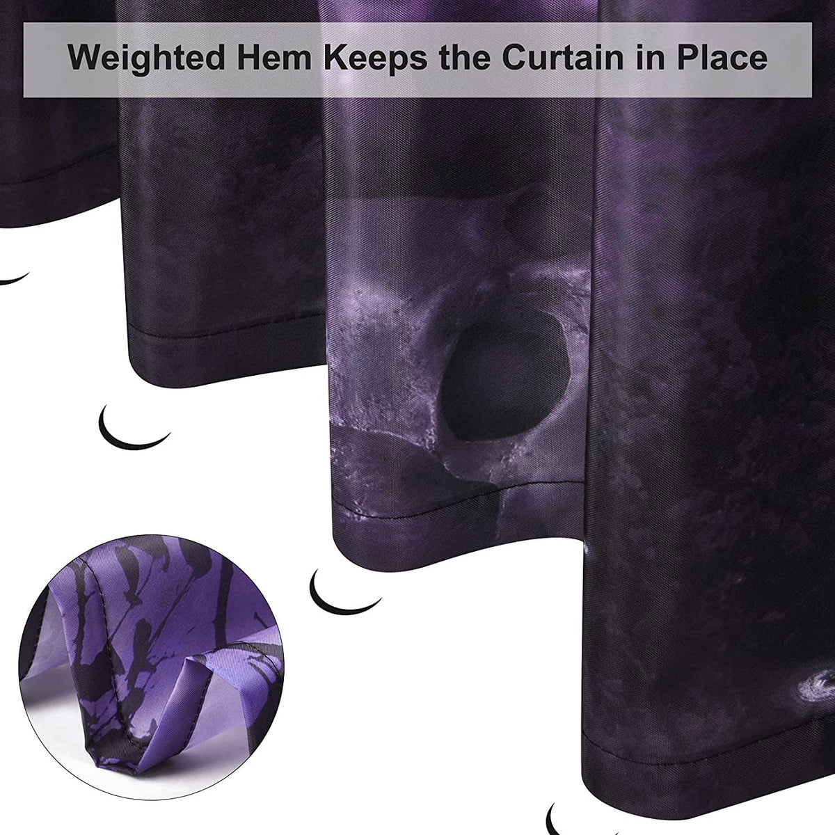 Halloween Shower Curtain with Hooks, Black Ghost Waterproof Bathroom Curtains, 72"X72"