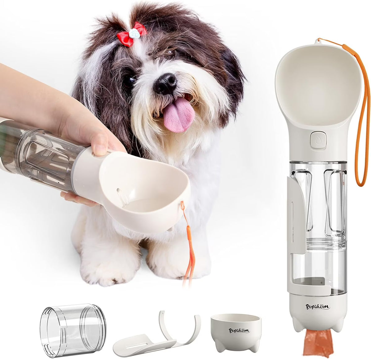 PUPIHUM Dog Travel Water Bottle and Food
