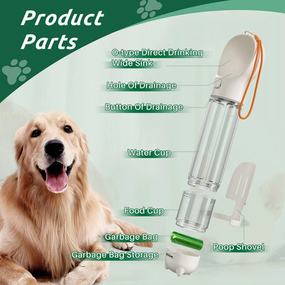 PUPIHUM Dog Travel Water Bottle and Food