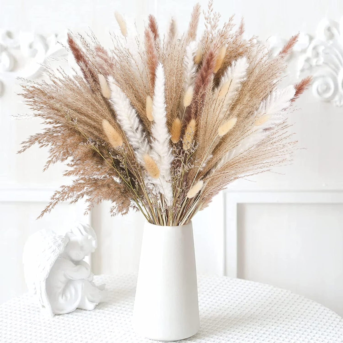 Sanmadrola 85 Pcs Dried Pampas Grass – Boho Natural Home Décor Set