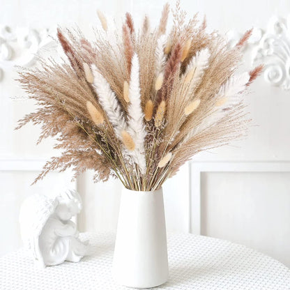 Sanmadrola 85 Pcs Dried Pampas Grass – Boho Natural Home Décor Set