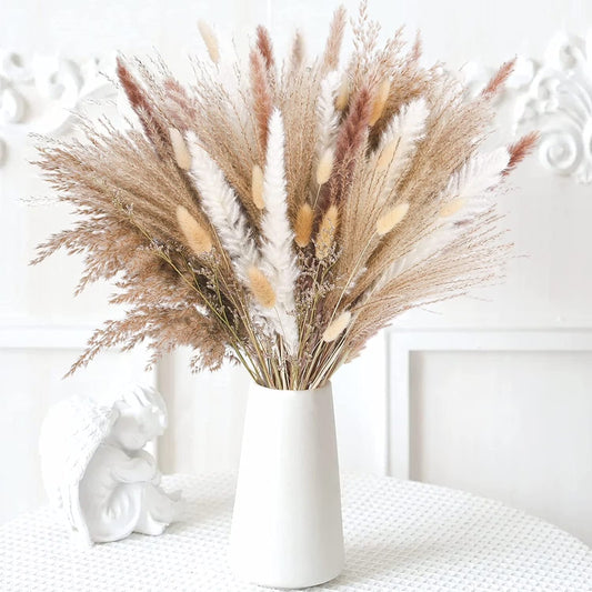 Sanmadrola 85 Pcs Dried Pampas Grass – Boho Natural Home Décor Set