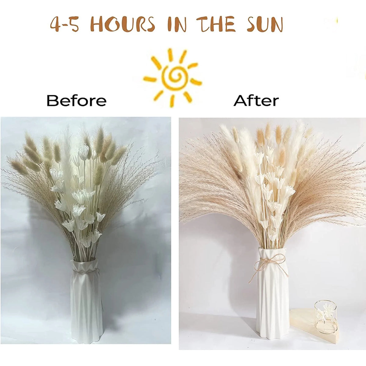 Sanmadrola 85 Pcs Dried Pampas Grass – Boho Natural Home Décor Set
