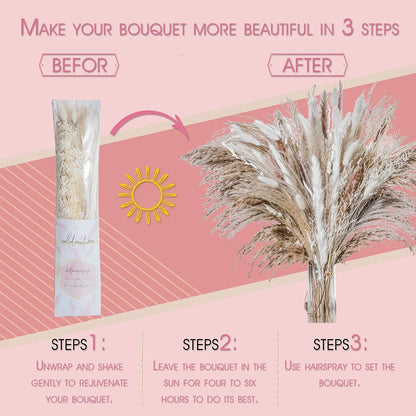 Sanmadrola 85 Pcs Dried Pampas Grass – Boho Natural Home Décor Set