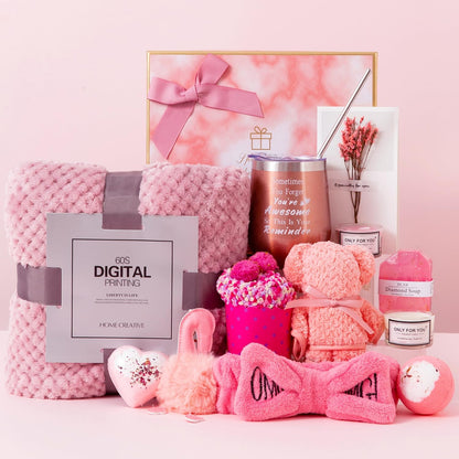 Gifts for Women – Pink Gift Box & Self Care Basket for Her