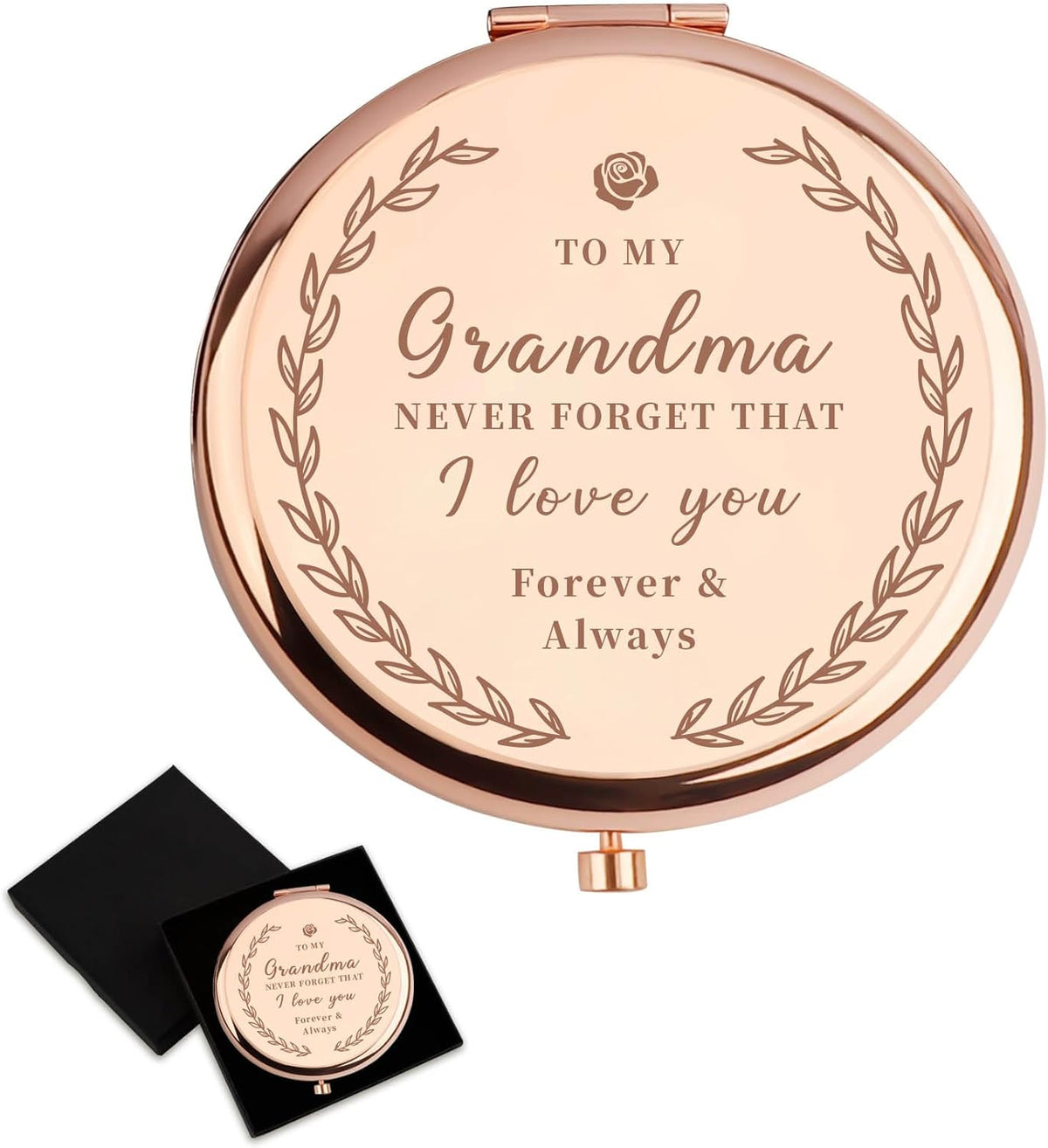 Gifts for Grandma – Grandmother Compact Mirror for Birthday & Christmas