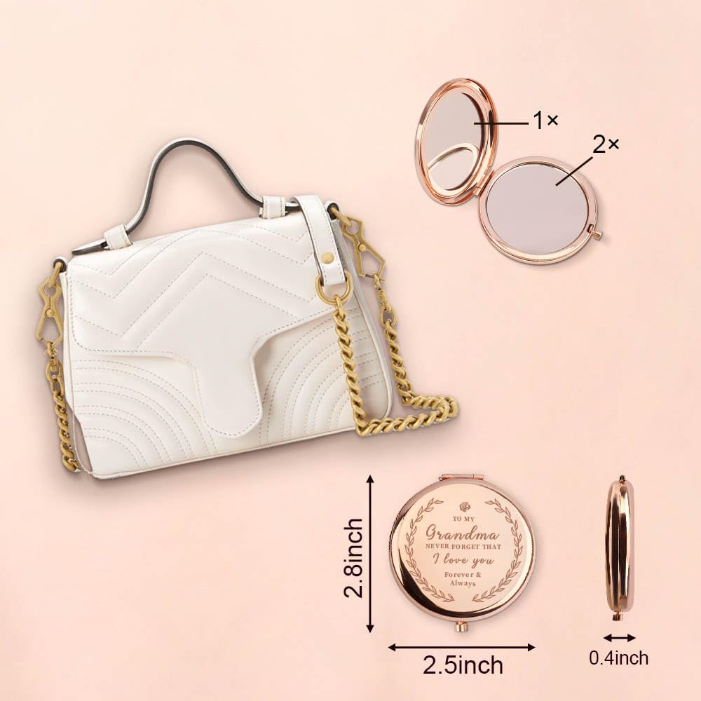 Gifts for Grandma – Grandmother Compact Mirror for Birthday & Christmas
