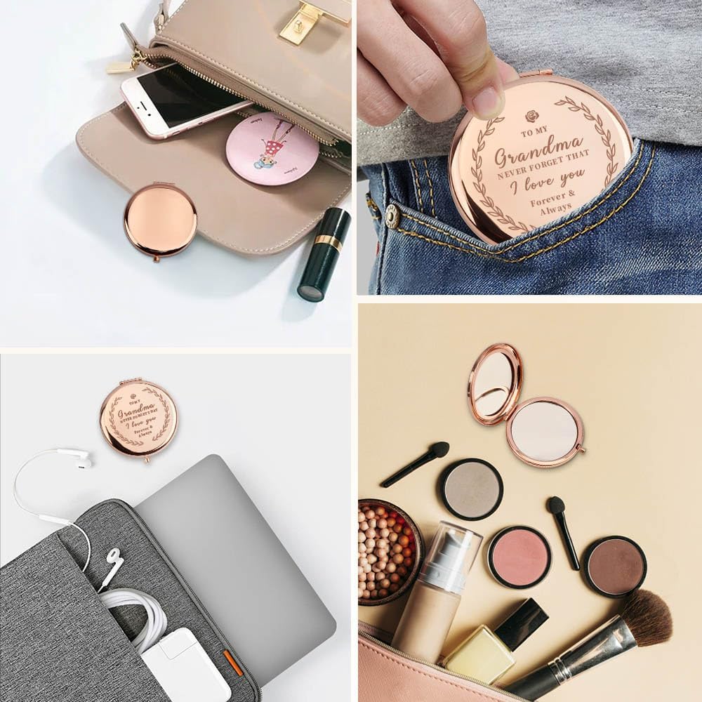 Gifts for Grandma – Grandmother Compact Mirror for Birthday & Christmas