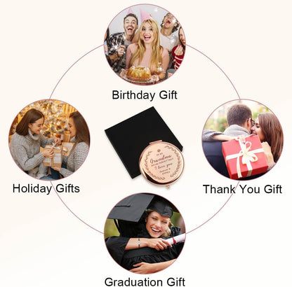 Gifts for Grandma – Grandmother Compact Mirror for Birthday & Christmas