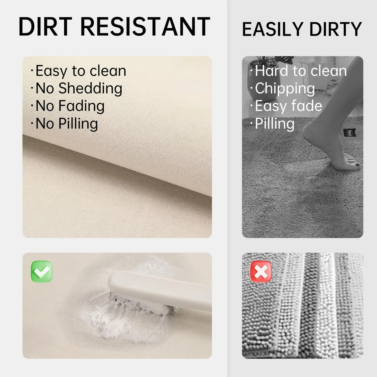 Quick Dry Bath Mat – Non-Slip Thin Rubber Absorbent Bathroom Rug